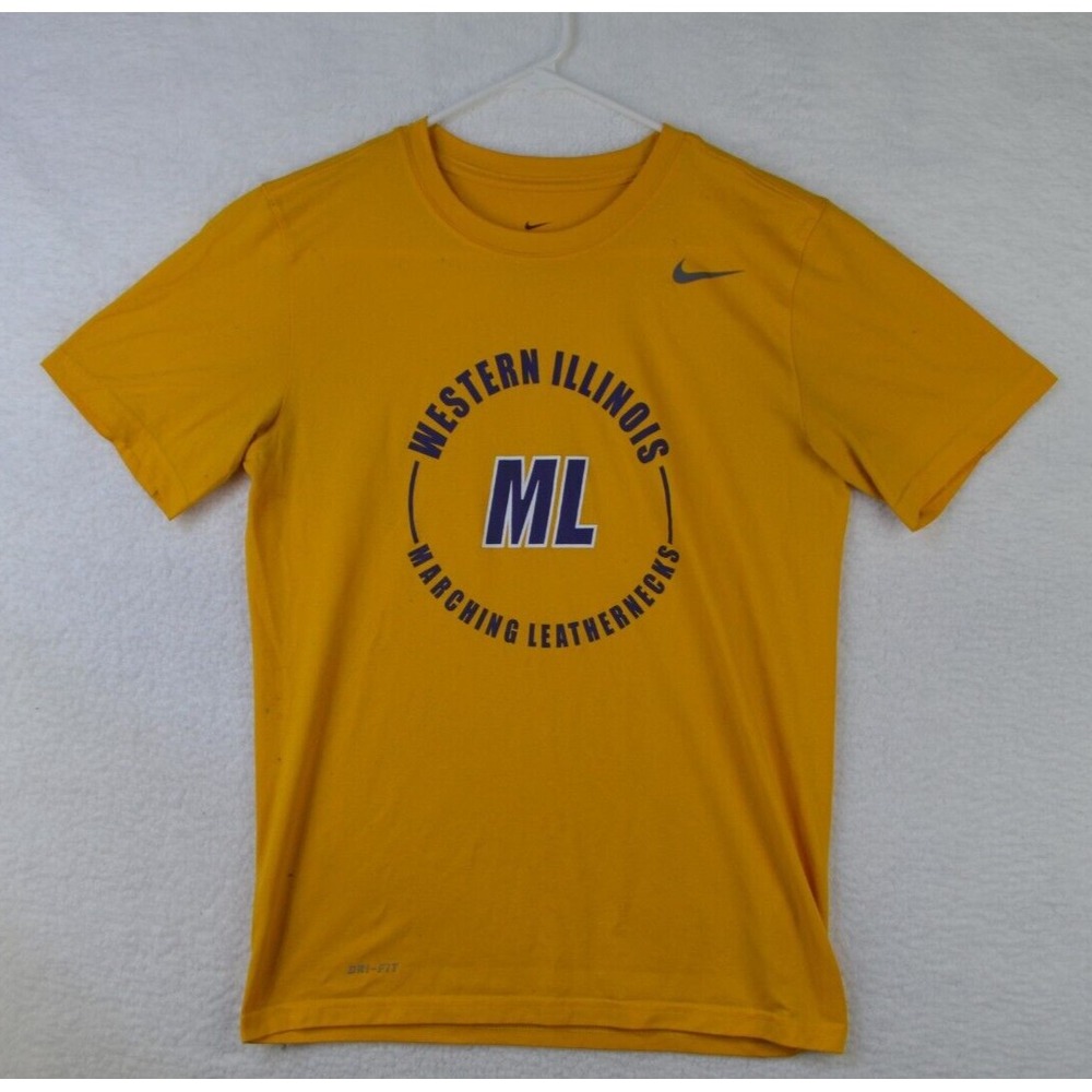 Western Illinois Marching Leathernecks Shirt Mens Small Yellow NCAA College